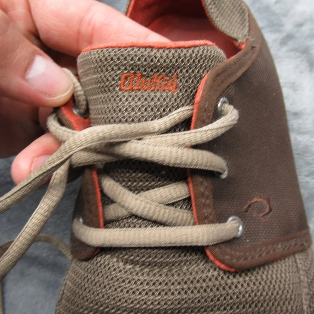 OluKai‎ Nohea Shoes Mens 7 Brown Comfort Mesh Breathable Lace Up Sneakers Casual